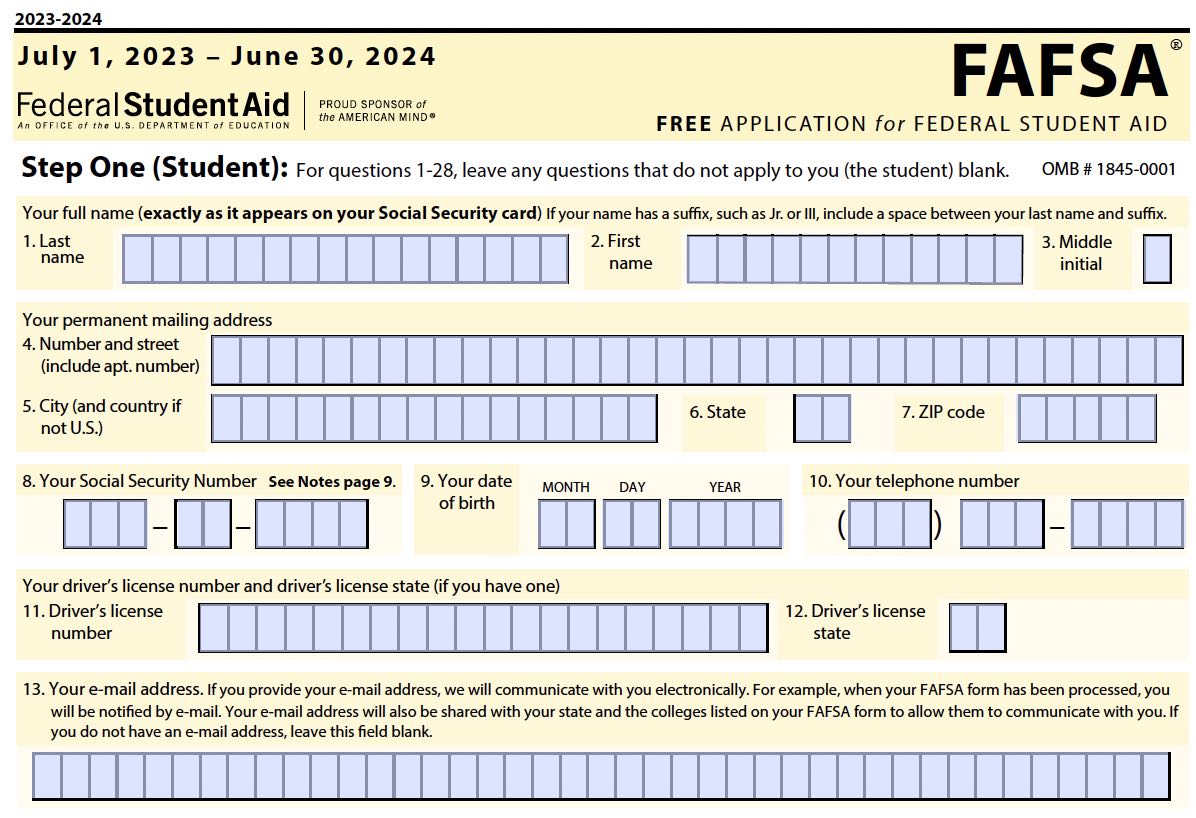 Can I Print A Fafsa Application